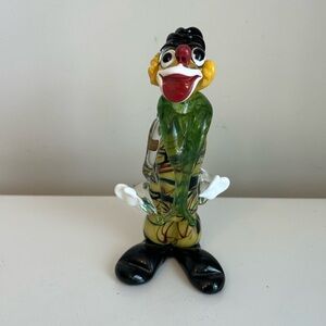 8" Murano Glass Clown Italy Vintage no flaws